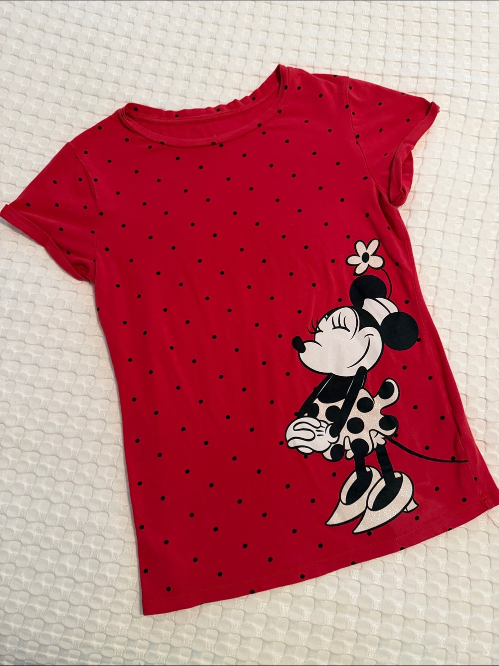 Disney Parks Red Minnie Mouse Polka Dot Short Sleeve Tee